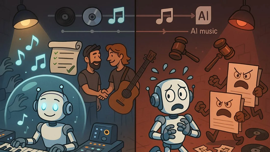 Visual for this record: A musicians union split its AI fight across two contracts