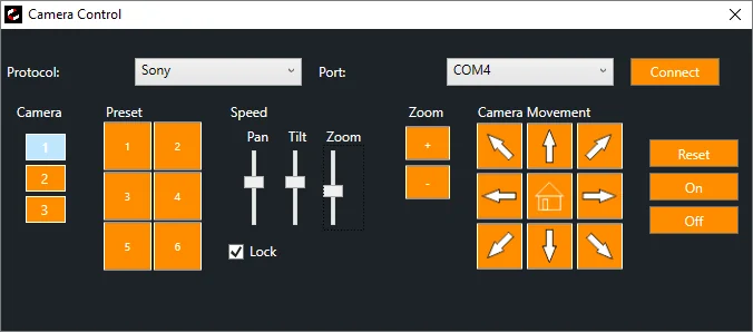 Visual for this record: A camera control menu is not the same as a locked camera move