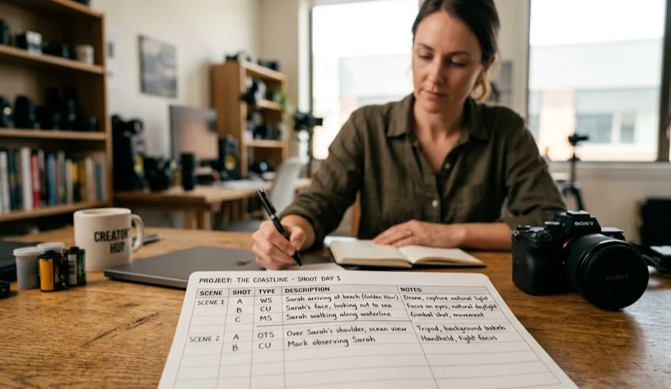 Visual for this record: A shot list needs translating before a model can read it