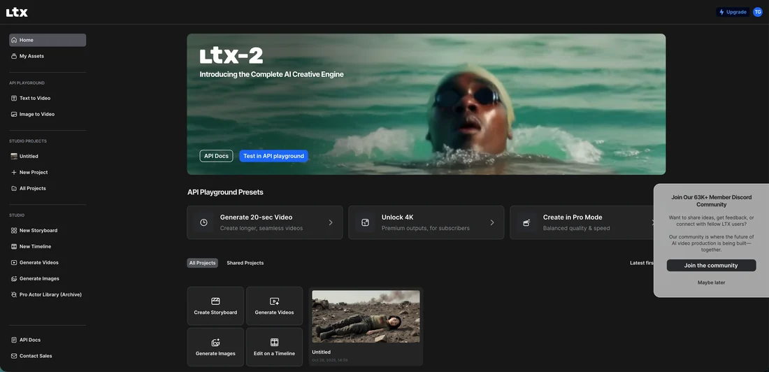 Visual for this record: LTX Studio still needs a script before it generates a scene